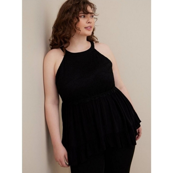 Torrid Gauze Lace Halter Babydoll - Picture 6 of 8